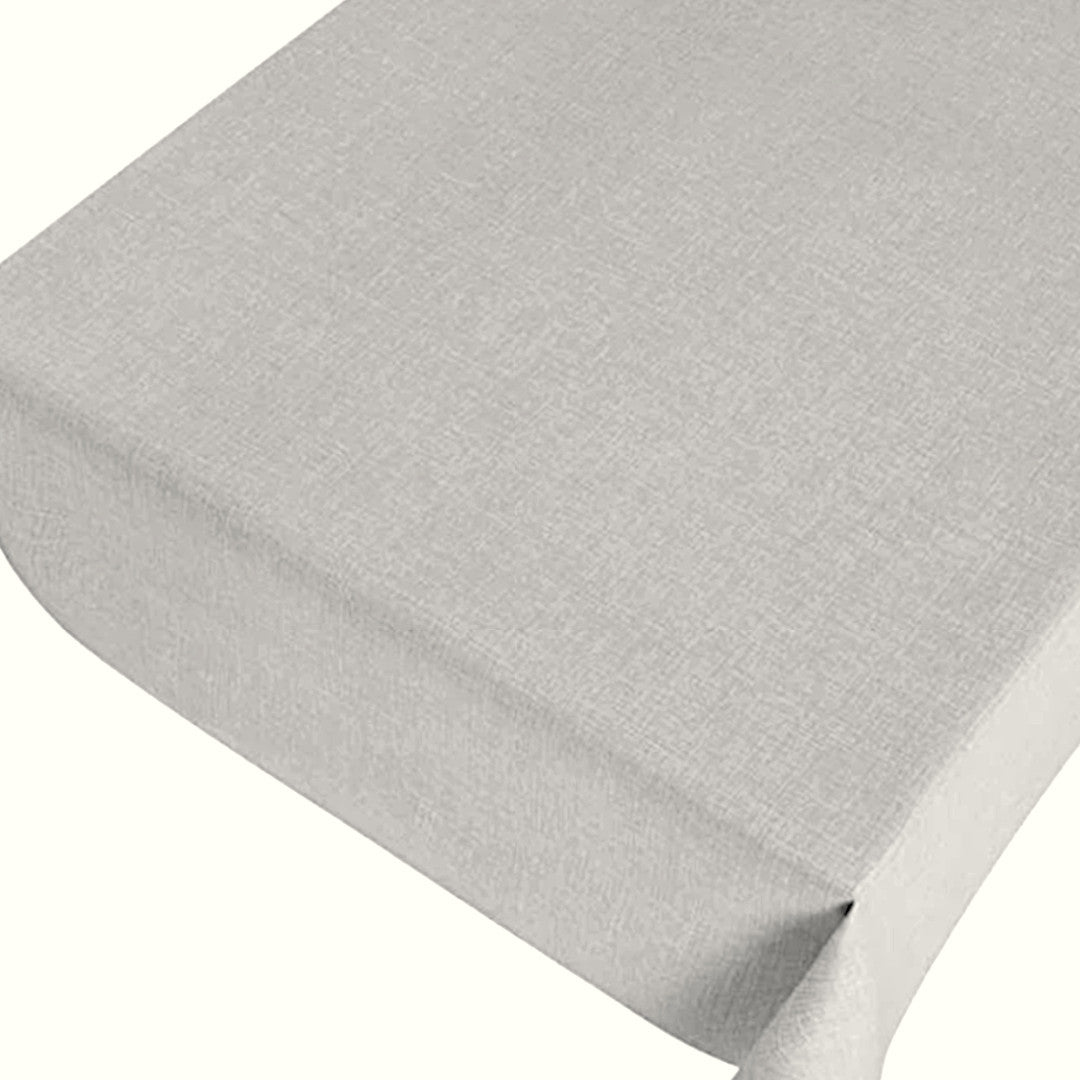 Linen Look Light Grey – Elegant voksduk i lys grå med hessianlook