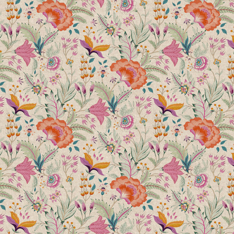 Lino Fiora – Akrylduk med blomster i elegant linlook, mønster