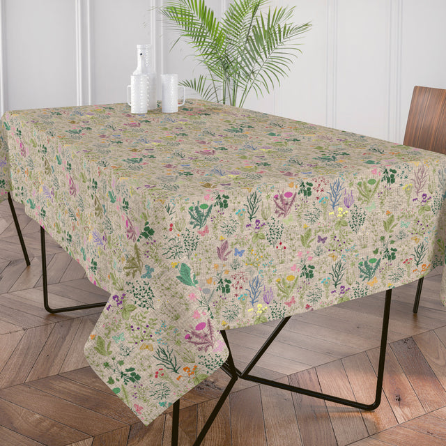 Lino Meadow – Akrylduk med blomster og natur i elegant linlook, miljø