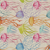 Lino Medusa – Akrylduk med fargerike maneter i linlook, 160 cm, mønster