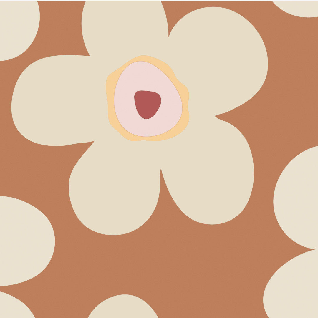 Lola voksduk – Big Flower Chai Latte, mønster