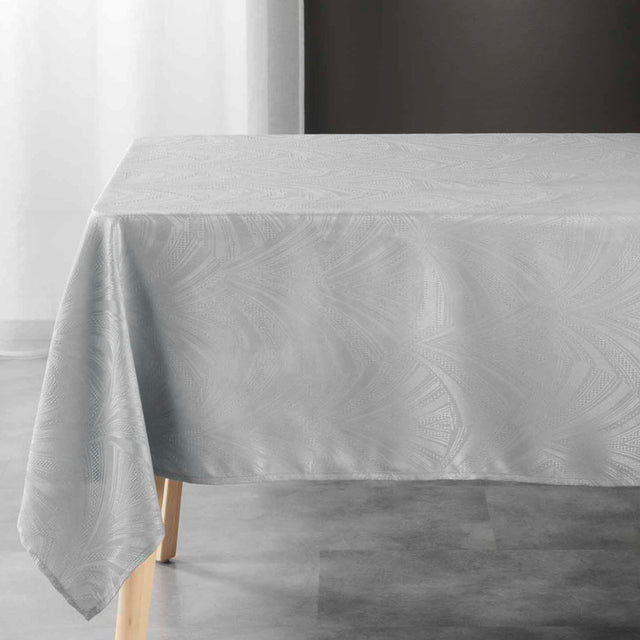 Lolly Grey – Damaskduk med grafisk vevd mønster – 140 x 240 cm