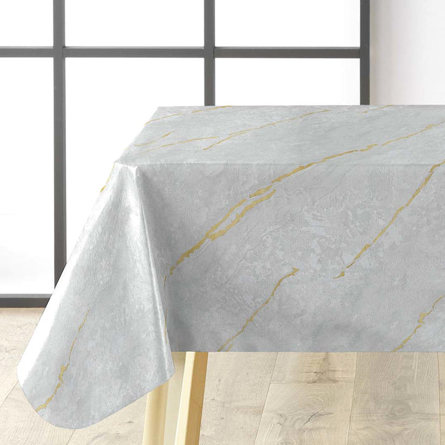Lustral Metallic – Elegant voksduk med marmorstruktur og gullårer, hjørne