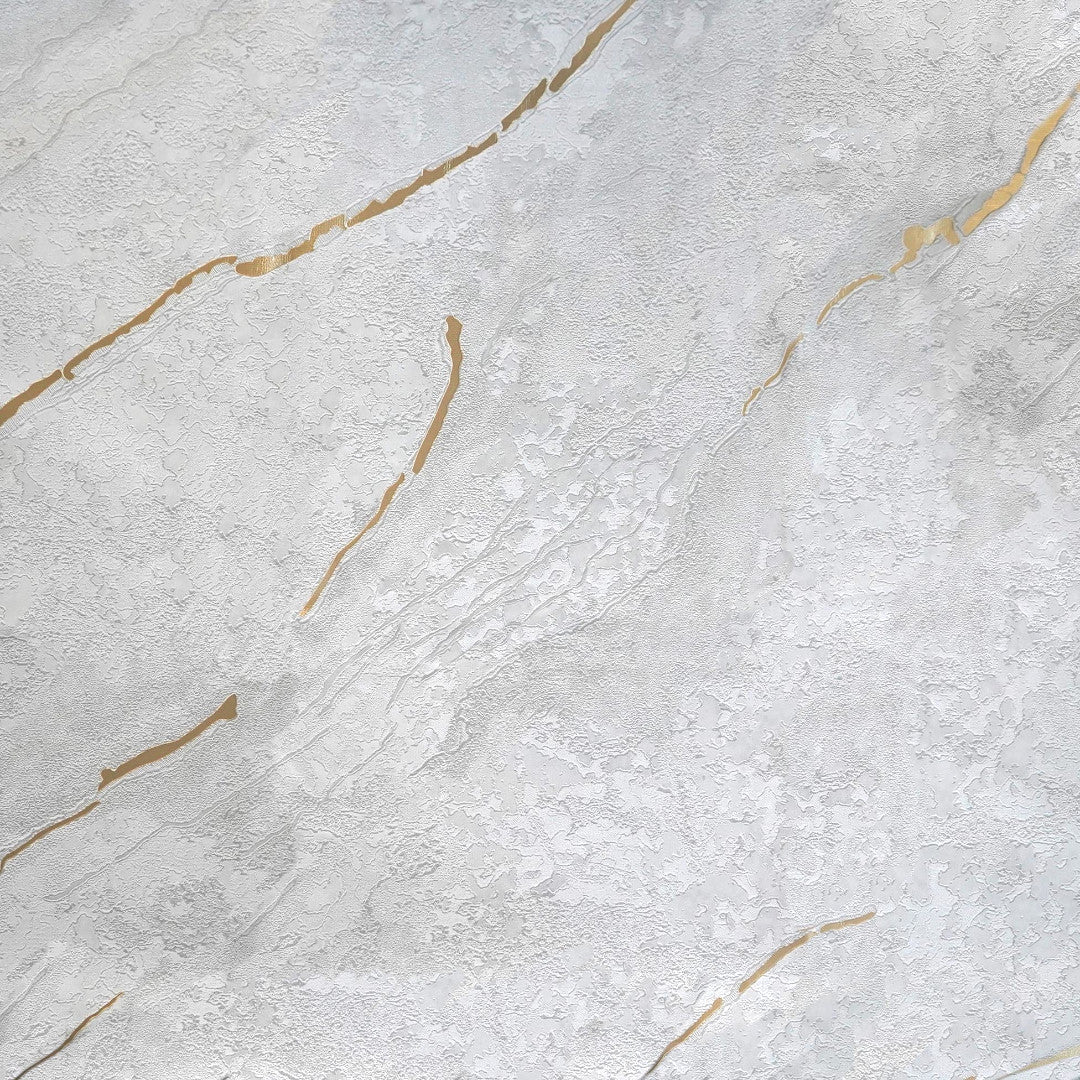 Lustral Metallic – Elegant voksduk med marmorstruktur og gullårer, mønster