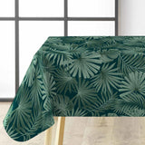 Malawi Vert - Voksduk med grafisk palmebladmønster hjørne