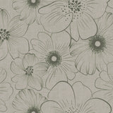 Mare Grå – Voksduk med blomstertrykk og linlook, mønster