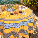 Marat d’Avignon Tradition Gul – Rund akrylbelagt provenceduk Ø 180 cm