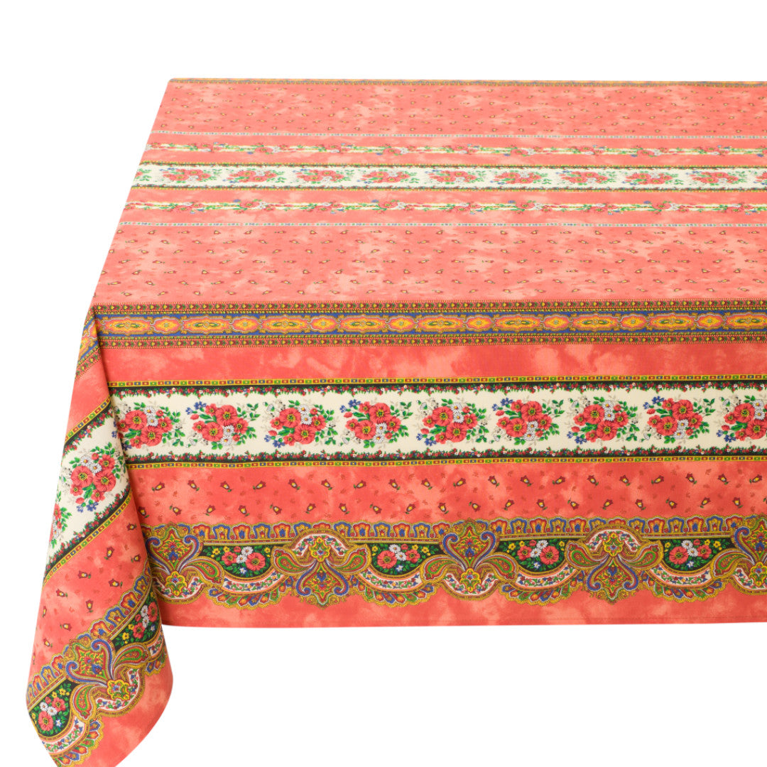 Marat Tradition Oransje – Rektangulær akrylbelagt provenceduk 150 x 250