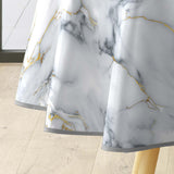 Marquina – Rund voksduk Ø 155 cm med marmormønster og metallic