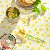 Mimosi Vanilla - Captain Cook voksduk med små grafiske blomster, nærbilde