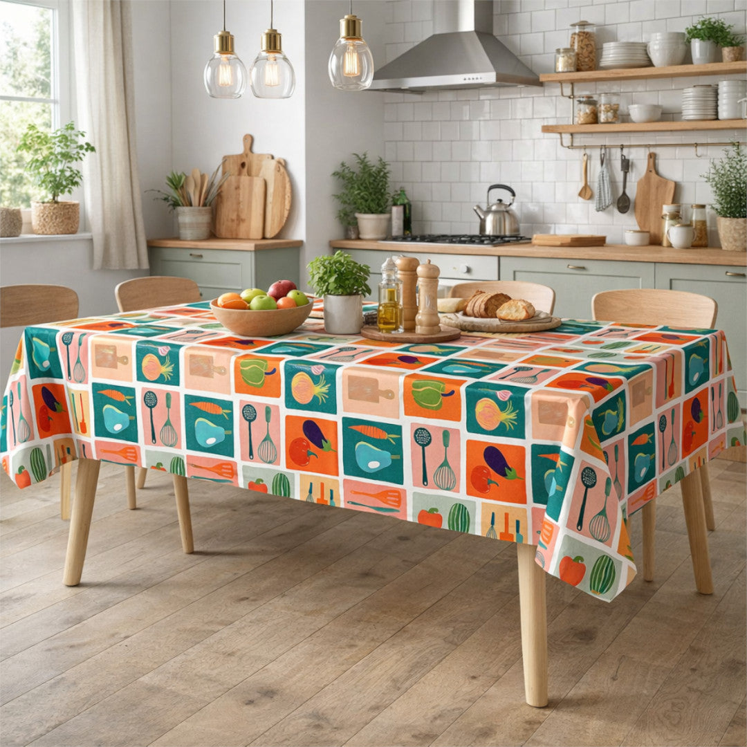 Minestrone Multico – Fargerik voksduk med kjøkkenmotiver, miljø