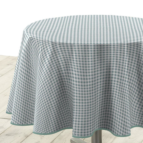 Mini Vichy Sage – Rund voksduk med ruter Ø 155 cm
