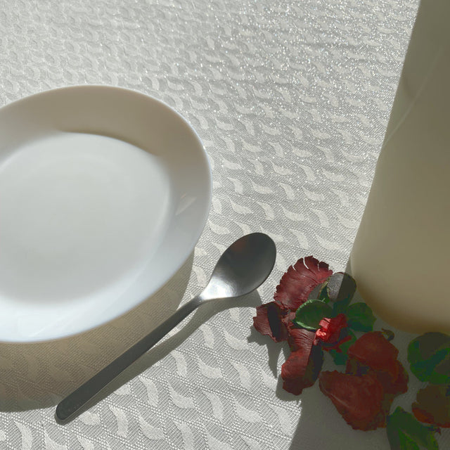 Munch Plata Sølvblad – Elegant akrylduk med lurex i sølv