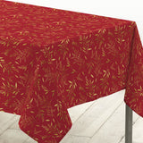 Naelle Rød/Gull - juleduk med gyldne blader 140 x 240 cm hjørne