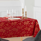 Naelle Rød/Gull - juleduk med gyldne blader 140 x 240 cm miljø