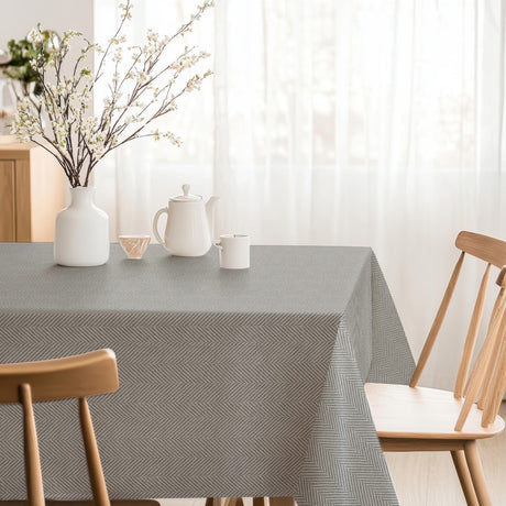 Nagore Gris – Akrylduk med klassisk fiskebensmønster, hjørne