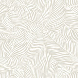 Nanda Beige – Akrylduk med myke palmeblader mønster