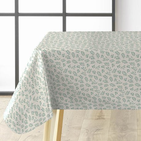 Naya Sauge – Voksduk med linlook og små grønne blader, hjørne