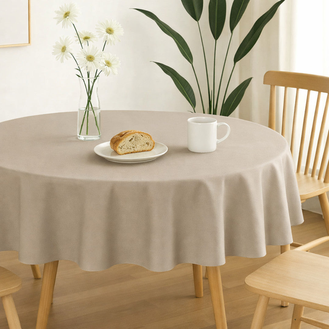 Nelson, ensfarget rund bordduk Ø 180, Mastic