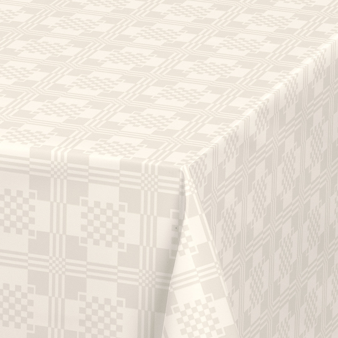 Nordfavn Adamascado Positivo Offwhite – Voksduk med klassisk mønster, hjørne