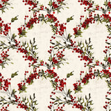 Nordfavn Bessie – Juleakrylduk med røde bær og grønne greiner, mønster