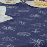 Nordfavn Captain – Blå voksduk med maritime motiver, detaljer