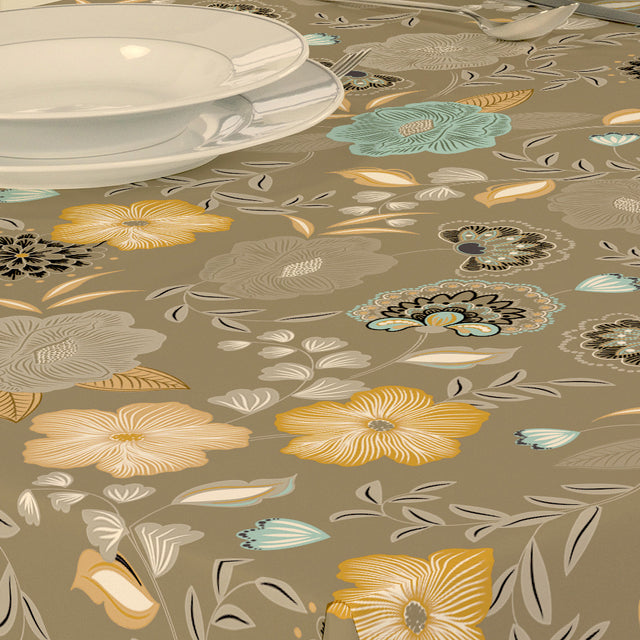 Nordfavn Chouchou Varm Beige – Blomstrende voksduk med glatt overflate, detaljer