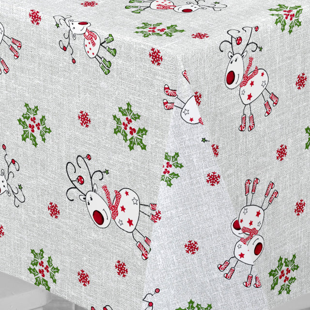 Nordfavn Ciervos Navidad – Julevoksduk med søte reinsdyr