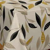 Nordfavn Class Beige – Voksduk med grafisk bladmotiv mønster