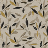 Nordfavn Class Beige – Voksduk med grafisk bladmotiv rund