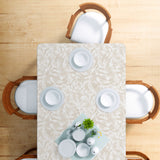 Nordfavn Cloe – Akrylduk med botanisk mønster i naturhvite nyanser, miljø