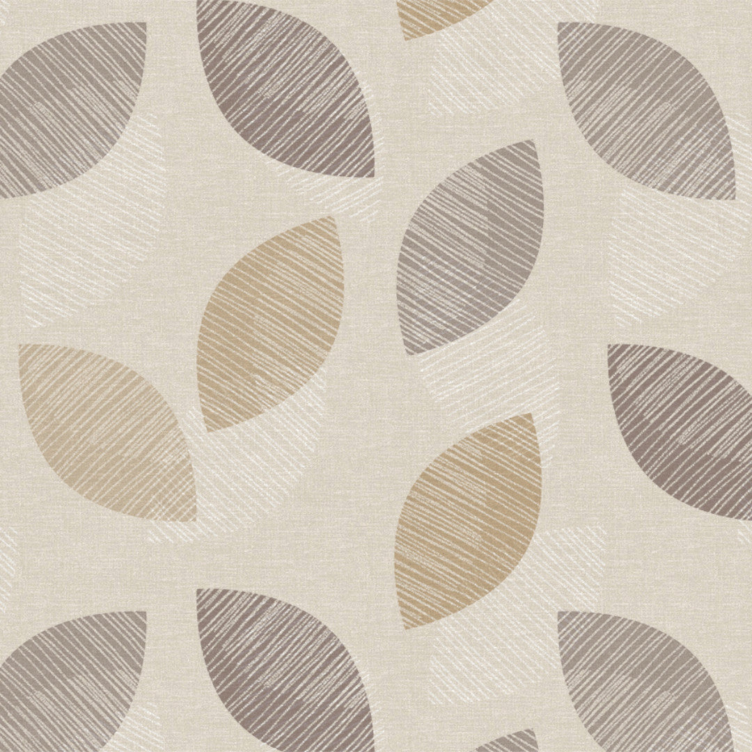 Nordfavn Cocoon Beige – Voksduk med grafisk bladmotiv mønster