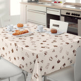Nordfavn Coffee Time Beige – Voksduk med hyggelig kaffemotiv, miljø