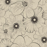 Nordfavn Cologne Beige – Voksduk med strekblomst i lintrykk, mønster