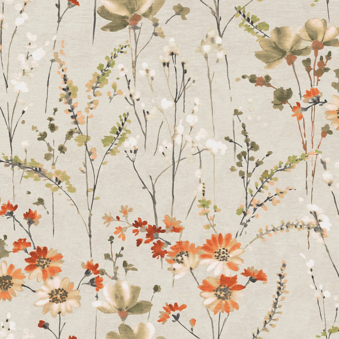 Nordfavn Cristel – Akrylduk med ville blomster i varme høstfarger