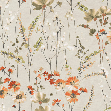 Nordfavn Cristel – Akrylduk med ville blomster i varme høstfarger