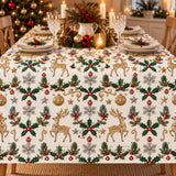 Nordfavn Destello – Akrylduk med gylne reinsdyr og klassiske julemotiver, miljø