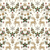 Nordfavn Destello – Akrylduk med gylne reinsdyr og klassiske julemotiver, mønster 1