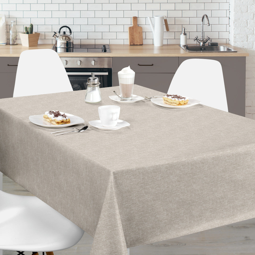 Nordfavn Fine Texture Linen – Lett preget runde voksduker med strikk med fint linlook