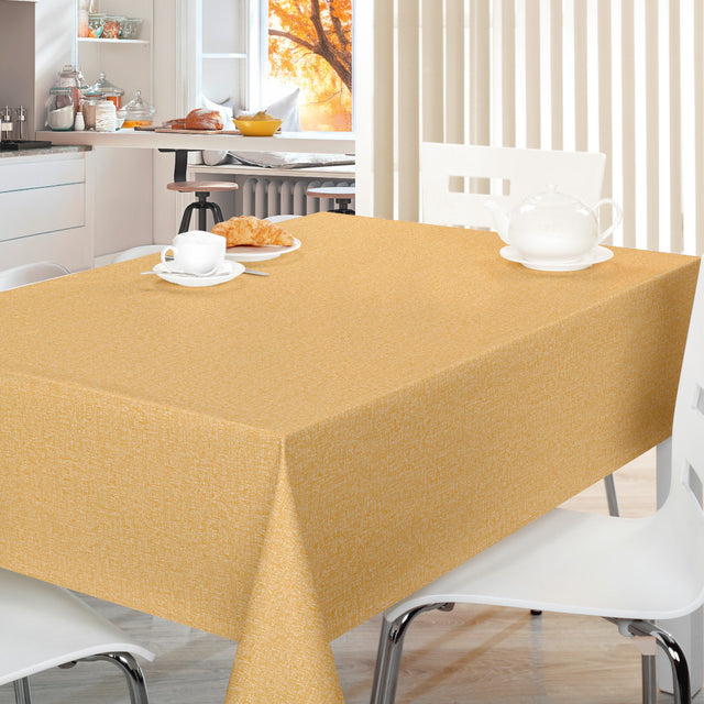 Nordfavn Fine Weave Mustard – Glatt voksduk med diskret tekstiluttrykk, miljø
