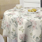 Nordfavn Fruehling Rosa – Voksduk med mykt blomstertrykk rund