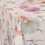 Nordfavn Gerbera Beige – Voksduk med blomster i lintrykk, hjørne