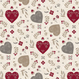 Nordfavn Hati Natur – Voksduk med dekorativt hjertemønster mønster