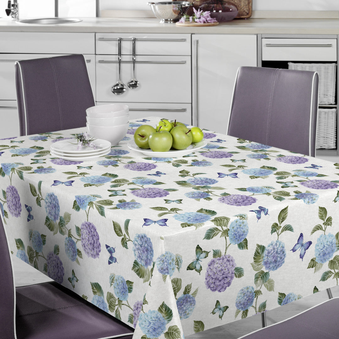 Nordfavn Hortensia Have Blå – Voksduk med sommerfugler