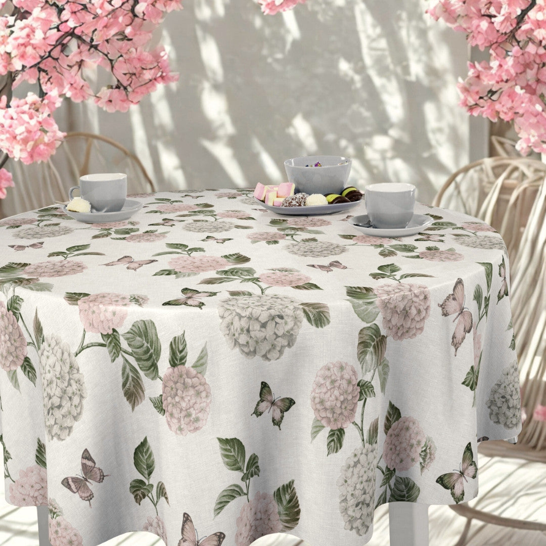 Nordfavn Hortensia Hage – Voksduk med sommerfugler rund hage