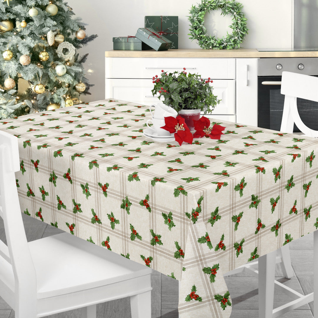 Nordfavn Houx de Noël – Klassisk julevoksduk med kristtorn, miljø