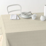 Nordfavn Ibiza Lys Sand – Akrylduk med tverrgående striper i linlook, bord