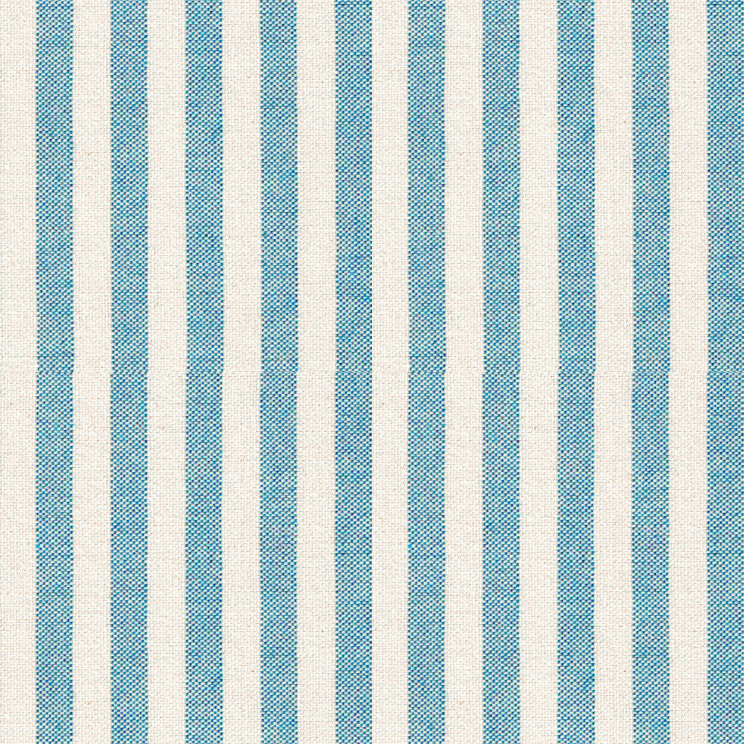 Nordfavn Ibiza Støvet Blå – Akrylduk i linlook med tverrgående striper