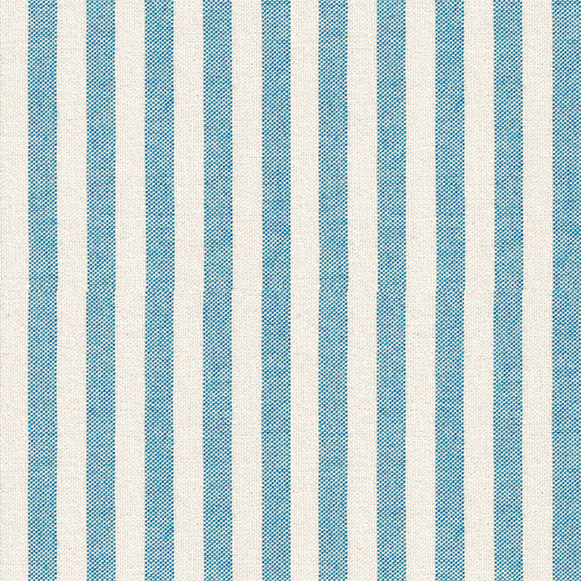 Nordfavn Ibiza Støvet Blå – Akrylduk i linlook med tverrgående striper