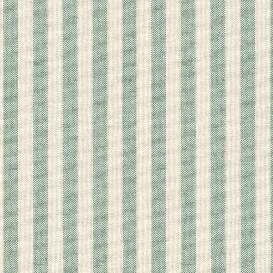 Nordfavn Ibiza Støvet Grønn – Akrylduk i linlook med tverrgående striper
